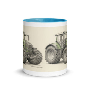 The Tractor Mugs Store Fendt 930 Vario S4 Pencil Sketch | Mug with Color Inside Quality Farmers Merch