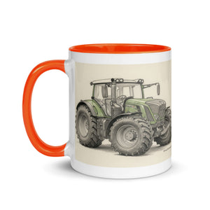 The Tractor Mugs Store Fendt 930 Vario S4 Pencil Sketch | Mug with Color Inside Quality Farmers Merch