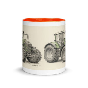 The Tractor Mugs Store Fendt 930 Vario S4 Pencil Sketch | Mug with Color Inside Quality Farmers Merch