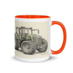 The Tractor Mugs Store Fendt 930 Vario S4 Pencil Sketch | Mug with Color Inside Quality Farmers Merch