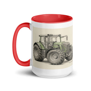 The Tractor Mugs Store Fendt 930 Vario S4 Pencil Sketch | Mug with Color Inside Quality Farmers Merch