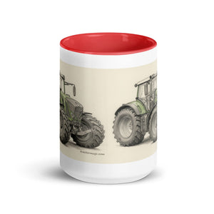 The Tractor Mugs Store Fendt 930 Vario S4 Pencil Sketch | Mug with Color Inside Quality Farmers Merch