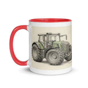 The Tractor Mugs Store Fendt 930 Vario S4 Pencil Sketch | Mug with Color Inside Quality Farmers Merch