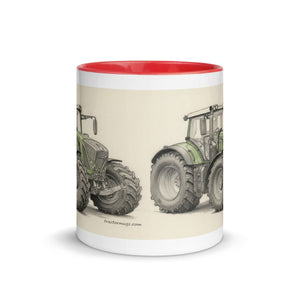 The Tractor Mugs Store Fendt 930 Vario S4 Pencil Sketch | Mug with Color Inside Quality Farmers Merch