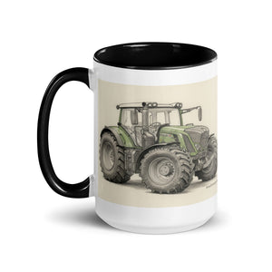 The Tractor Mugs Store Fendt 930 Vario S4 Pencil Sketch | Mug with Color Inside Quality Farmers Merch