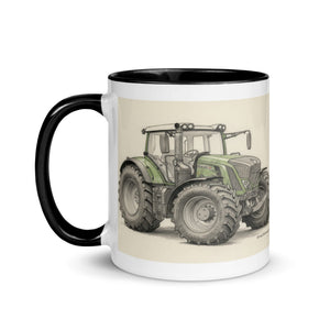 The Tractor Mugs Store Fendt 930 Vario S4 Pencil Sketch | Mug with Color Inside Quality Farmers Merch
