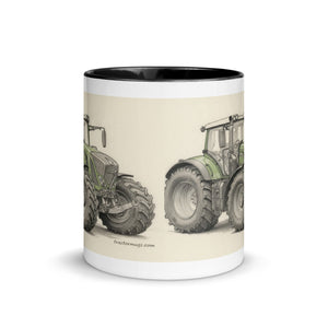 The Tractor Mugs Store Fendt 930 Vario S4 Pencil Sketch | Mug with Color Inside Quality Farmers Merch