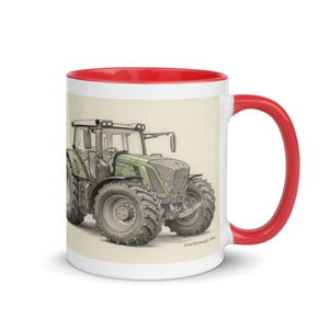 The Tractor Mugs Store Fendt 930 Vario S4 Pencil Sketch | Mug with Color Inside Quality Farmers Merch