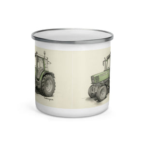 The Tractor Mugs Store Fendt Farmer 308 C Pencil Sketch | Enamel Mug Quality Farmers Merch