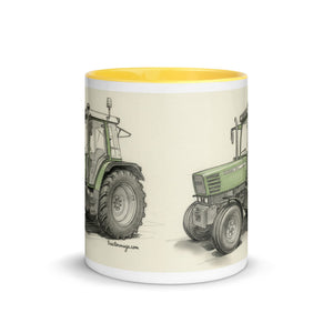 The Tractor Mugs Store Fendt Farmer 308 C Pencil Sketch | Mug with Color Inside Quality Farmers Merch