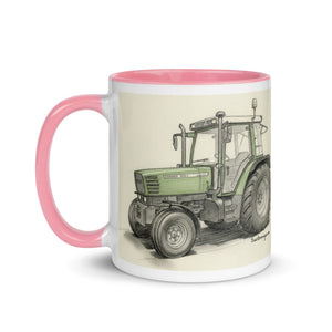The Tractor Mugs Store Fendt Farmer 308 C Pencil Sketch | Mug with Color Inside Quality Farmers Merch