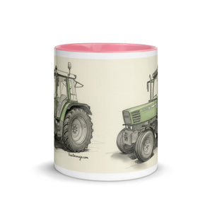 The Tractor Mugs Store Fendt Farmer 308 C Pencil Sketch | Mug with Color Inside Quality Farmers Merch