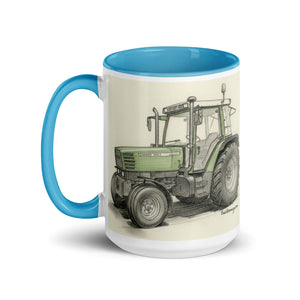 The Tractor Mugs Store Fendt Farmer 308 C Pencil Sketch | Mug with Color Inside Quality Farmers Merch