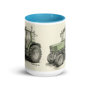 The Tractor Mugs Store Fendt Farmer 308 C Pencil Sketch | Mug with Color Inside Quality Farmers Merch