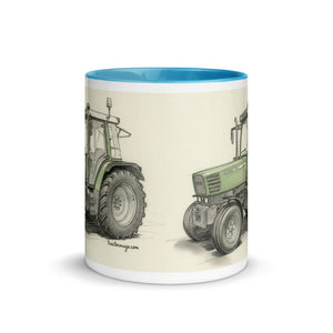 The Tractor Mugs Store Fendt Farmer 308 C Pencil Sketch | Mug with Color Inside Quality Farmers Merch