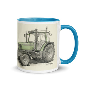 The Tractor Mugs Store Fendt Farmer 308 C Pencil Sketch | Mug with Color Inside Quality Farmers Merch