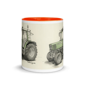 The Tractor Mugs Store Fendt Farmer 308 C Pencil Sketch | Mug with Color Inside Quality Farmers Merch