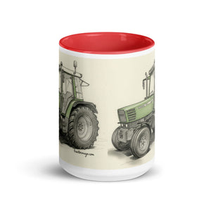 The Tractor Mugs Store Fendt Farmer 308 C Pencil Sketch | Mug with Color Inside Quality Farmers Merch