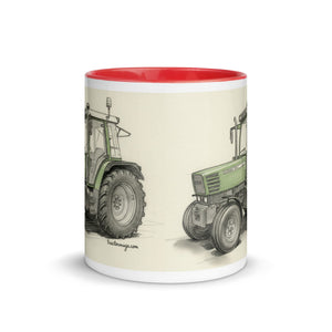 The Tractor Mugs Store Fendt Farmer 308 C Pencil Sketch | Mug with Color Inside Quality Farmers Merch