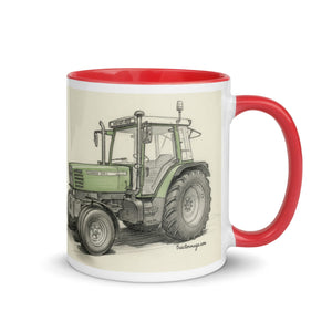 The Tractor Mugs Store Fendt Farmer 308 C Pencil Sketch | Mug with Color Inside Quality Farmers Merch