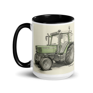 The Tractor Mugs Store Fendt Farmer 308 C Pencil Sketch | Mug with Color Inside Quality Farmers Merch