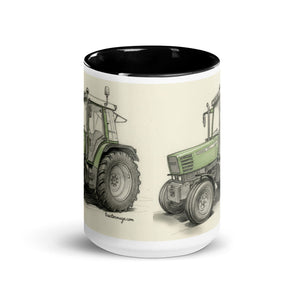 The Tractor Mugs Store Fendt Farmer 308 C Pencil Sketch | Mug with Color Inside Quality Farmers Merch