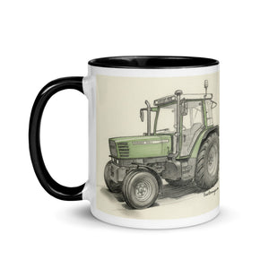 The Tractor Mugs Store Fendt Farmer 308 C Pencil Sketch | Mug with Color Inside Quality Farmers Merch