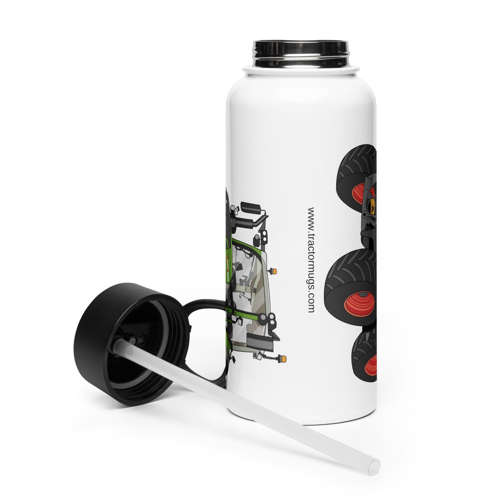 The Tractor Mugs Store Fendt Vario 313 | Stainless steel water bottle with a straw lid Quality Farmers Merch