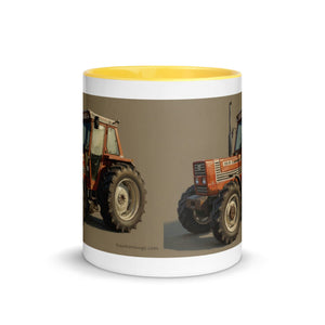 The Tractor Mugs Store FIAT 110-90 DT Oil Painting | Mug with Color Inside Quality Farmers Merch
