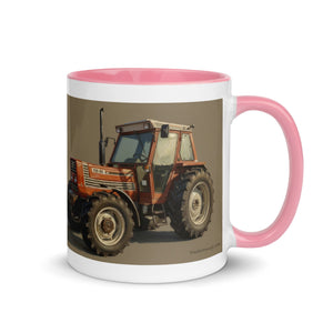 The Tractor Mugs Store FIAT 110-90 DT Oil Painting | Mug with Color Inside Quality Farmers Merch