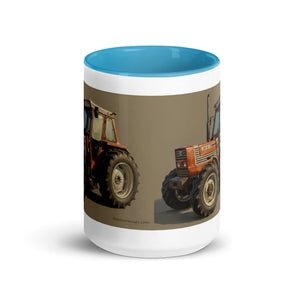 The Tractor Mugs Store FIAT 110-90 DT Oil Painting | Mug with Color Inside Quality Farmers Merch