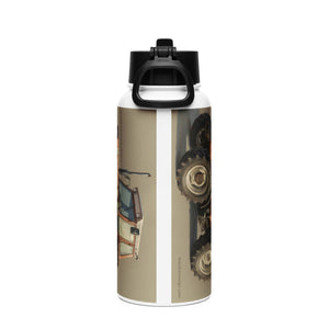 The Tractor Mugs Store FIAT 110-90 DT Oil Painting | Stainless steel water bottle with a straw lid Quality Farmers Merch