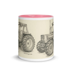 The Tractor Mugs Store FIAT 110-90 DT Pencil Sketch | Mug with Color Inside Quality Farmers Merch