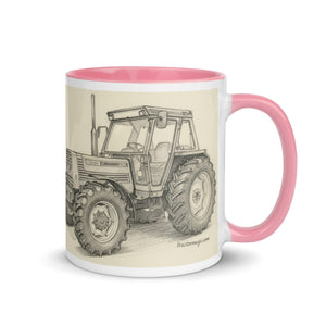 The Tractor Mugs Store FIAT 110-90 DT Pencil Sketch | Mug with Color Inside Quality Farmers Merch