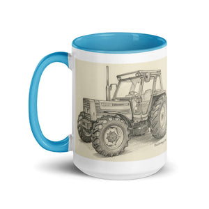 The Tractor Mugs Store FIAT 110-90 DT Pencil Sketch | Mug with Color Inside Quality Farmers Merch