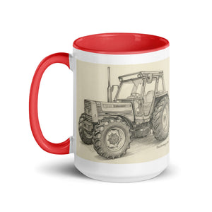 The Tractor Mugs Store FIAT 110-90 DT Pencil Sketch | Mug with Color Inside Quality Farmers Merch