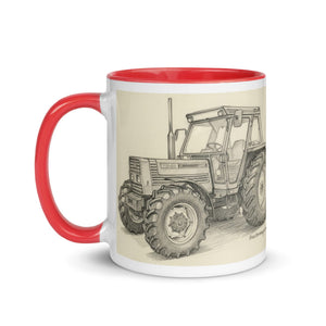 The Tractor Mugs Store FIAT 110-90 DT Pencil Sketch | Mug with Color Inside Quality Farmers Merch