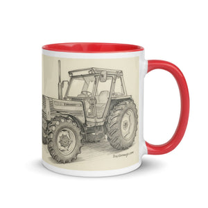 The Tractor Mugs Store FIAT 110-90 DT Pencil Sketch | Mug with Color Inside Quality Farmers Merch