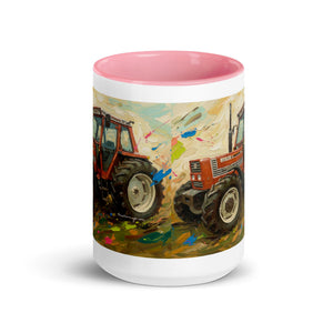 The Tractor Mugs Store FIAT 110-90 DT Splash Art | Mug with Color Inside Quality Farmers Merch