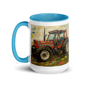 The Tractor Mugs Store FIAT 110-90 DT Splash Art | Mug with Color Inside Quality Farmers Merch