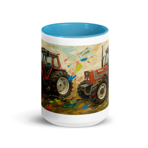 The Tractor Mugs Store FIAT 110-90 DT Splash Art | Mug with Color Inside Quality Farmers Merch