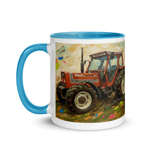 The Tractor Mugs Store FIAT 110-90 DT Splash Art | Mug with Color Inside Quality Farmers Merch