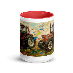 The Tractor Mugs Store FIAT 110-90 DT Splash Art | Mug with Color Inside Quality Farmers Merch
