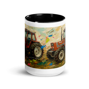 The Tractor Mugs Store FIAT 110-90 DT Splash Art | Mug with Color Inside Quality Farmers Merch