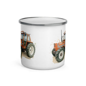 The Tractor Mugs Store FIAT 110-90 DT Watercolor | Enamel Mug Quality Farmers Merch