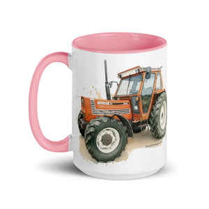 The Tractor Mugs Store FIAT 110-90 DT Watercolor | Mug with Color Inside Quality Farmers Merch
