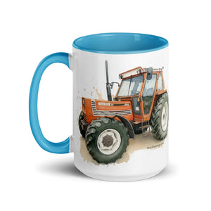 The Tractor Mugs Store FIAT 110-90 DT Watercolor | Mug with Color Inside Quality Farmers Merch