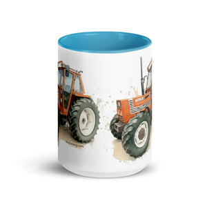 The Tractor Mugs Store FIAT 110-90 DT Watercolor | Mug with Color Inside Quality Farmers Merch