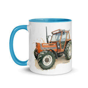 The Tractor Mugs Store FIAT 110-90 DT Watercolor | Mug with Color Inside Quality Farmers Merch