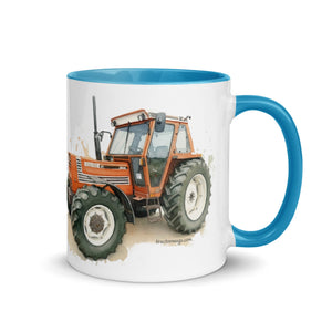 The Tractor Mugs Store FIAT 110-90 DT Watercolor | Mug with Color Inside Quality Farmers Merch